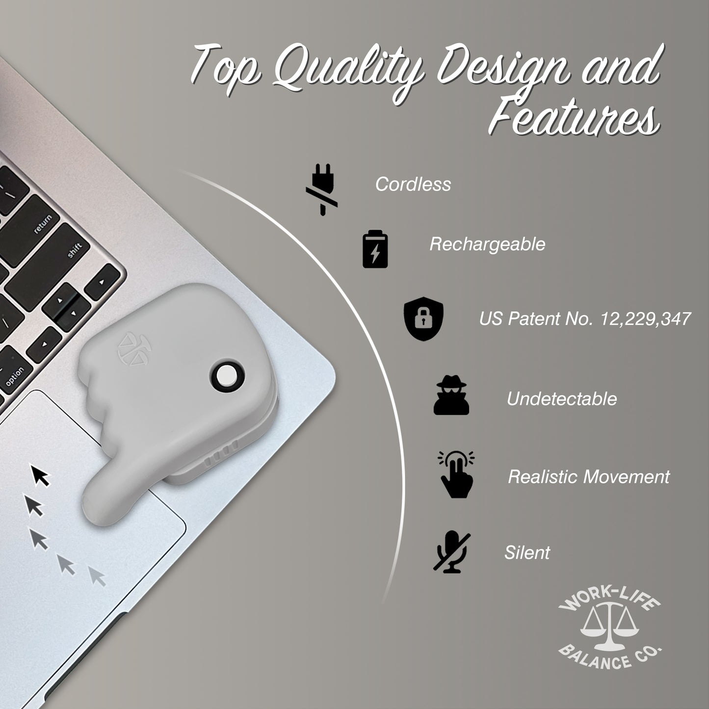 cordless undetectable touchpad jiggler